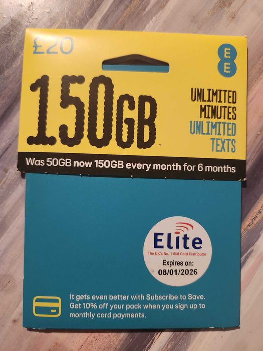 EE UK karta sim Wielka Brytania