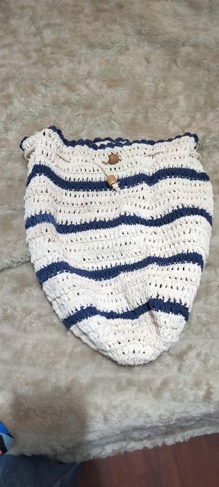 Saco/ mochila tipo ráfia de artesanato
