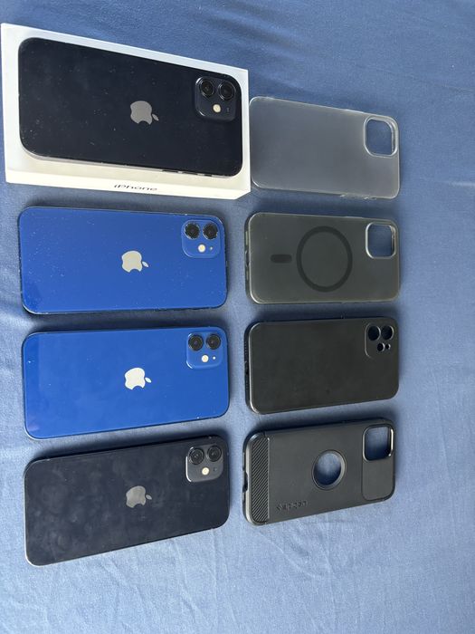 Iphone 12 niebieski, 256gb, 91% + inne