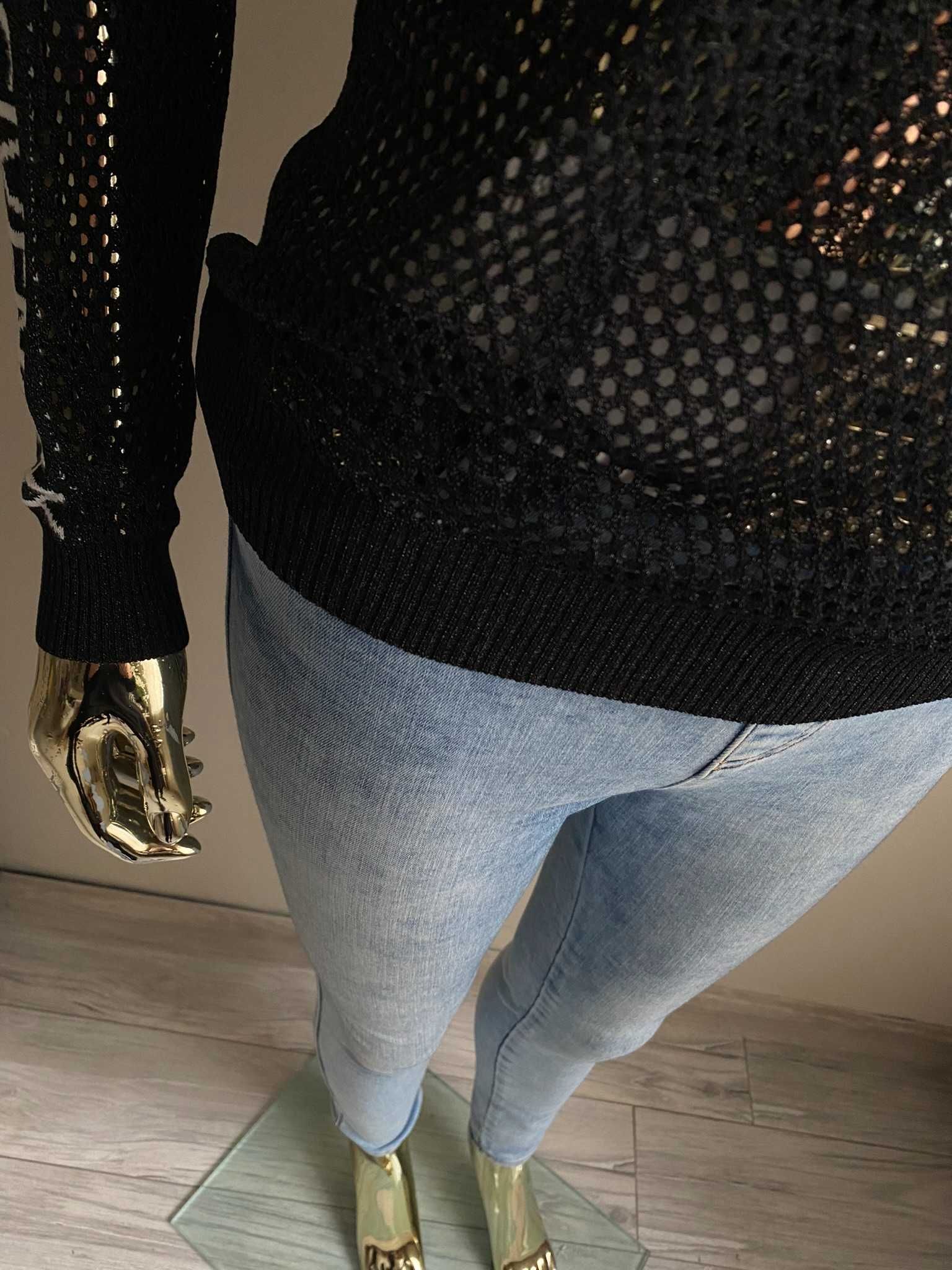 Givenchy nowa bluza siatka czarna  z lampasem M