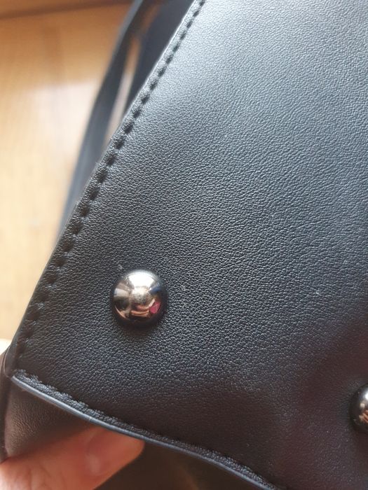 Czarna torebka na ramię ,Medicine, zamsz+skóra