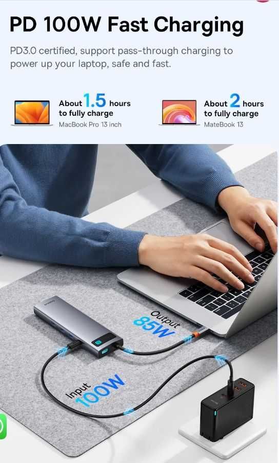USB-хаб Baseus 11-in-1 4K/60HZ CLARITY