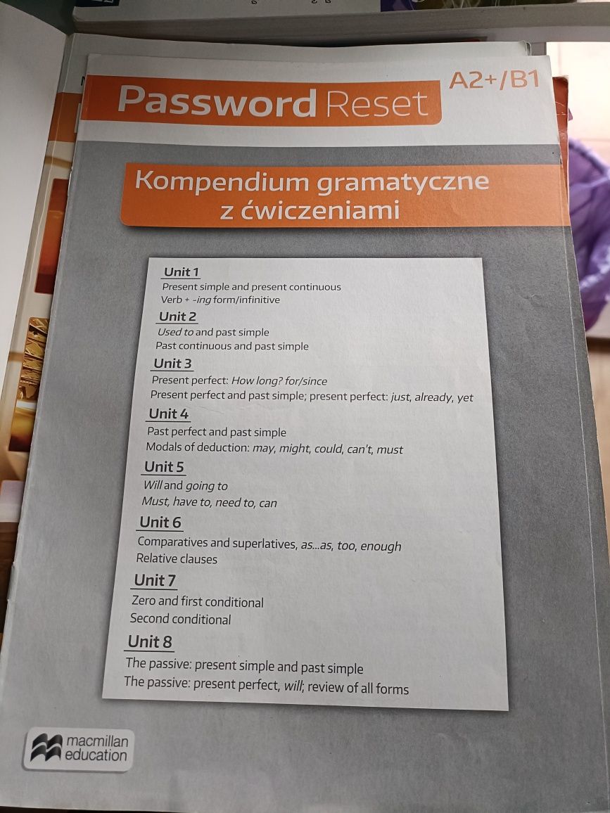 Podręcznik do języka angielskiego Password Reset