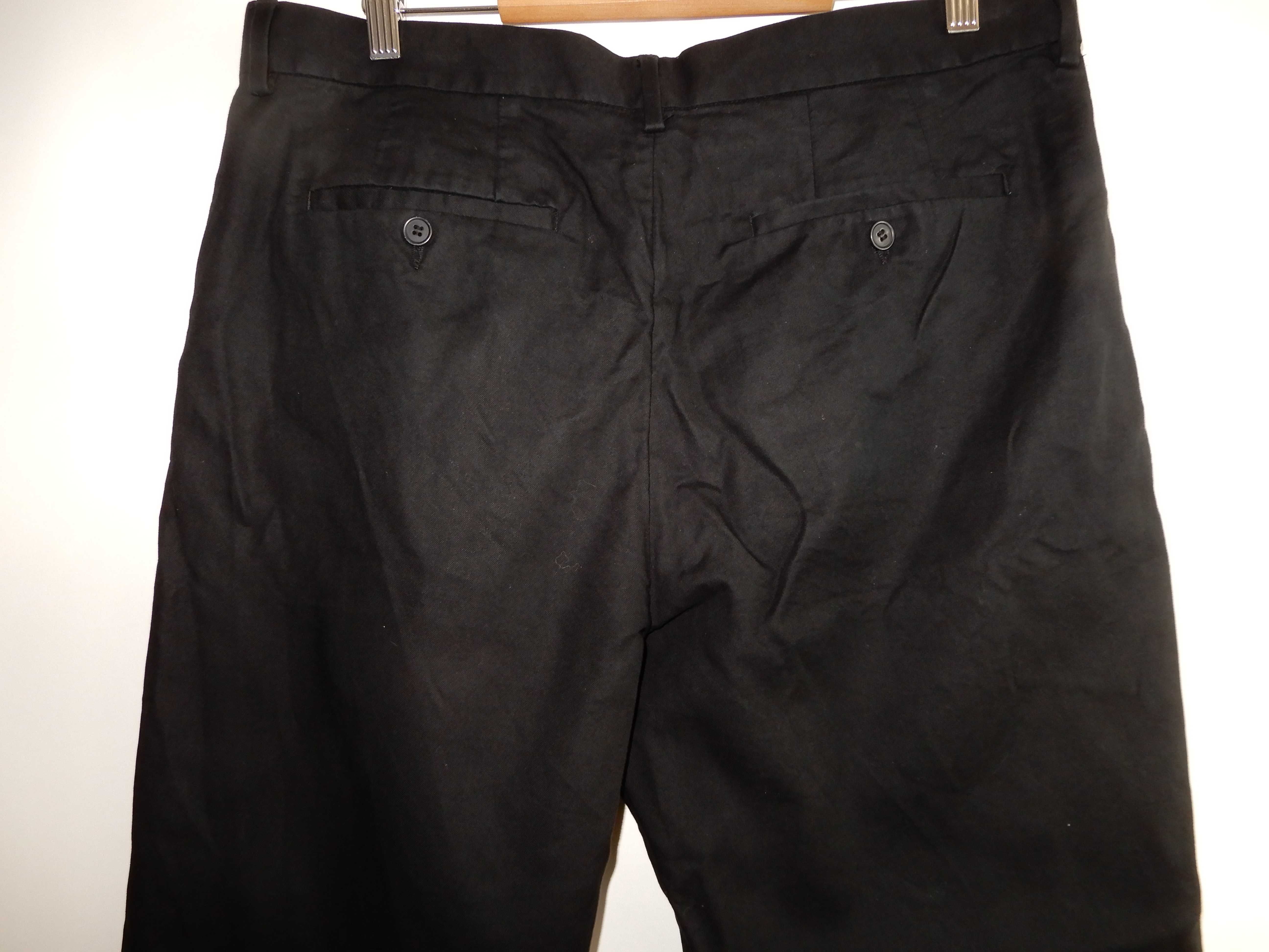 Spodnie chinosy czarne bawełna długie H&M 52