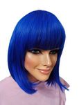 Peruka bob z grzywką  kobaltowy odcień -Nessaja luxe wigs shop