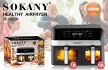 Аэрогриль фритюр Мультипічь сенсор SOKANY дві камери (7л+4л) ГАРАНТІЯ!