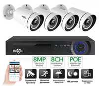 Комплект видеонаблюдения Hiseeu KIT HB918-PA 8MP 4k POE обновленная