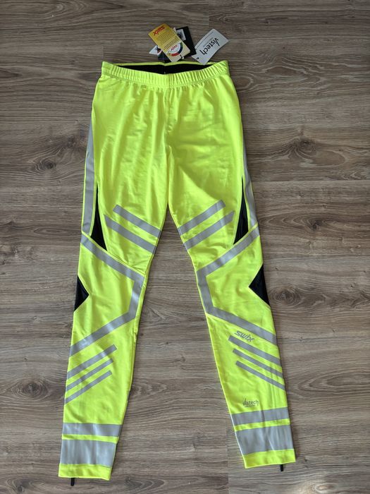 SWIX vistech spodnie leginsy neon odblaskowe M