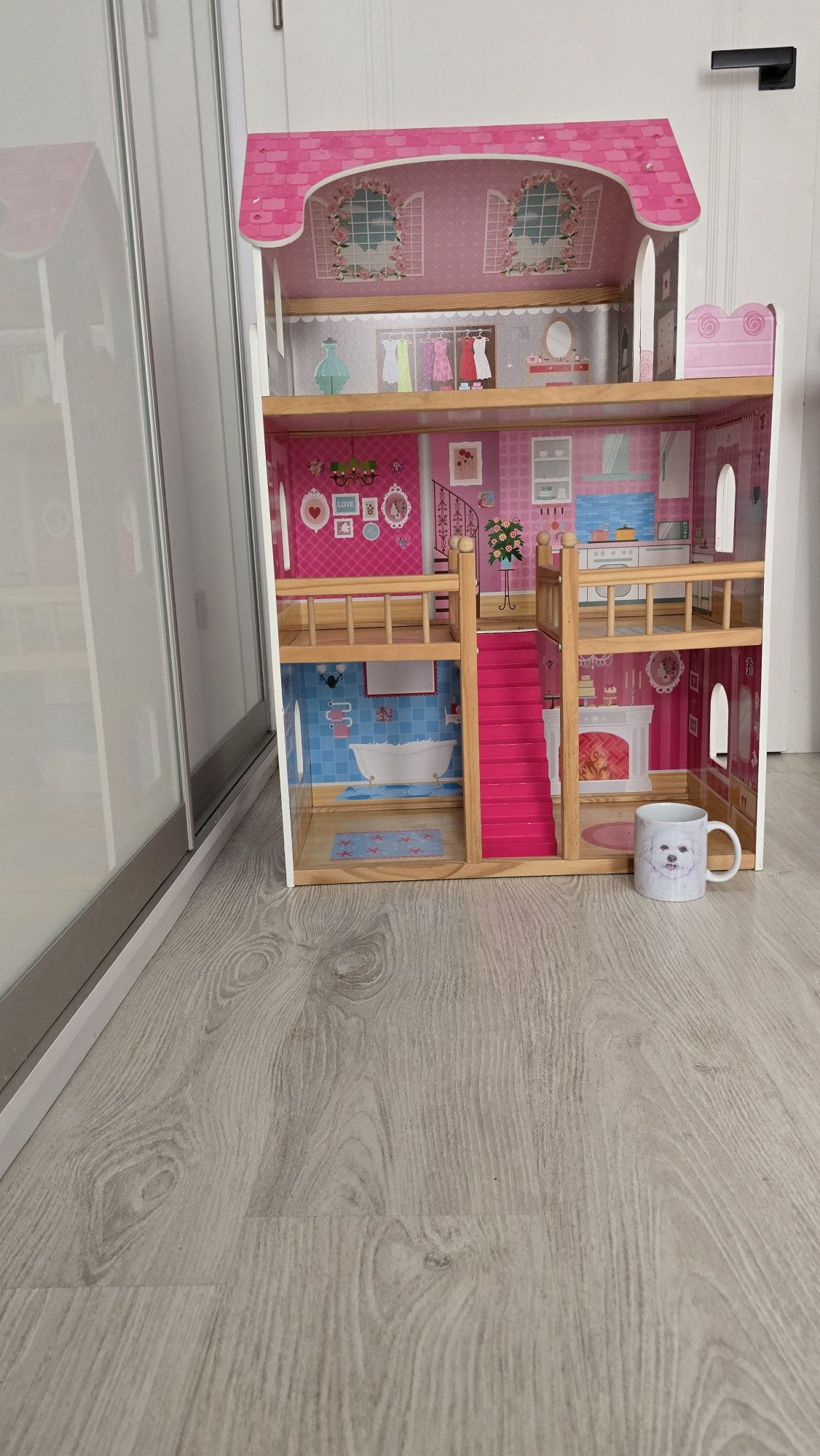 Drewniany domek dla lalek, barbie, xxl,