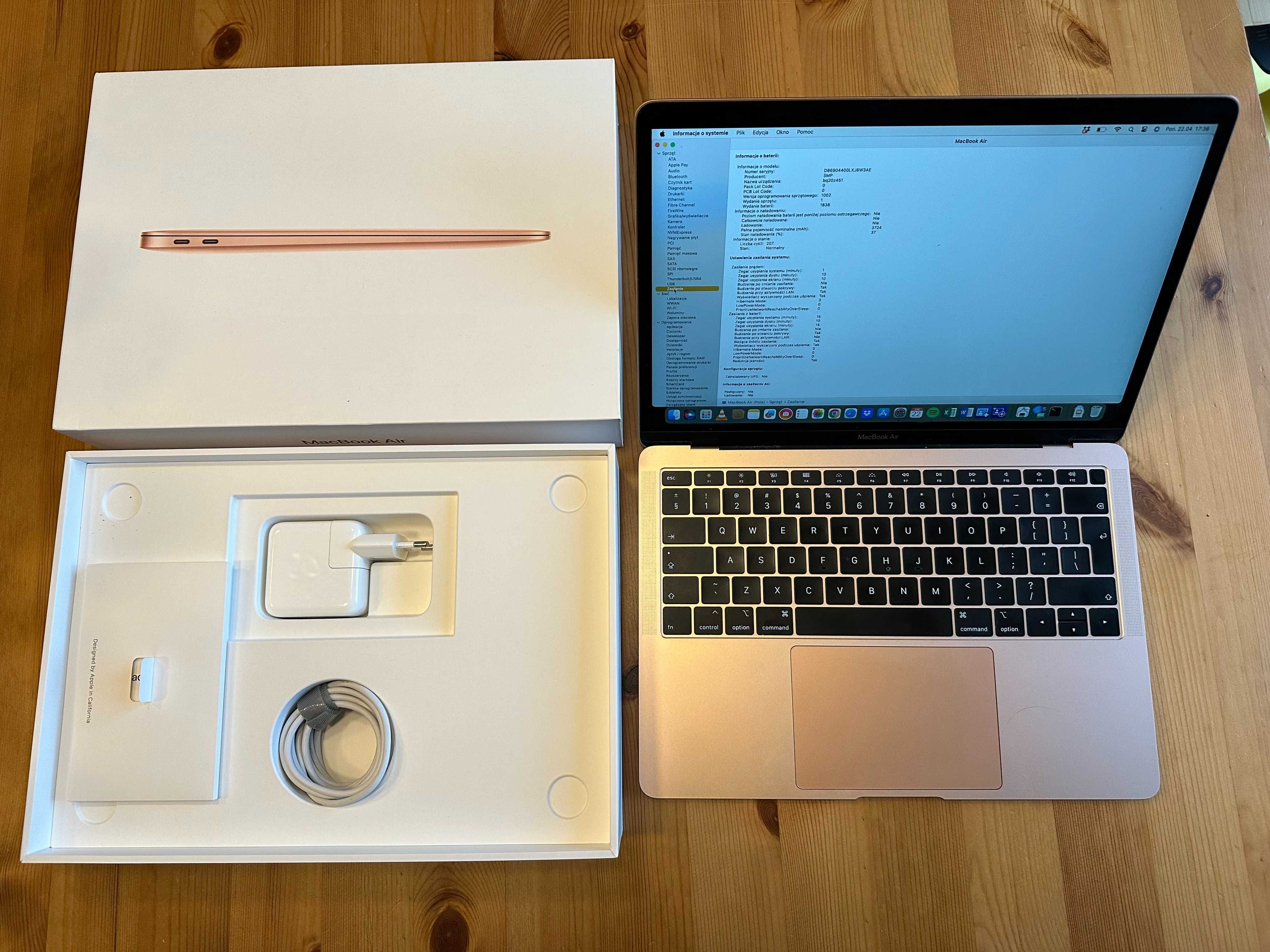 MacBook Air 2018 A1932 gold/złoty intel i5/128GB/8GB ram GDYNIA