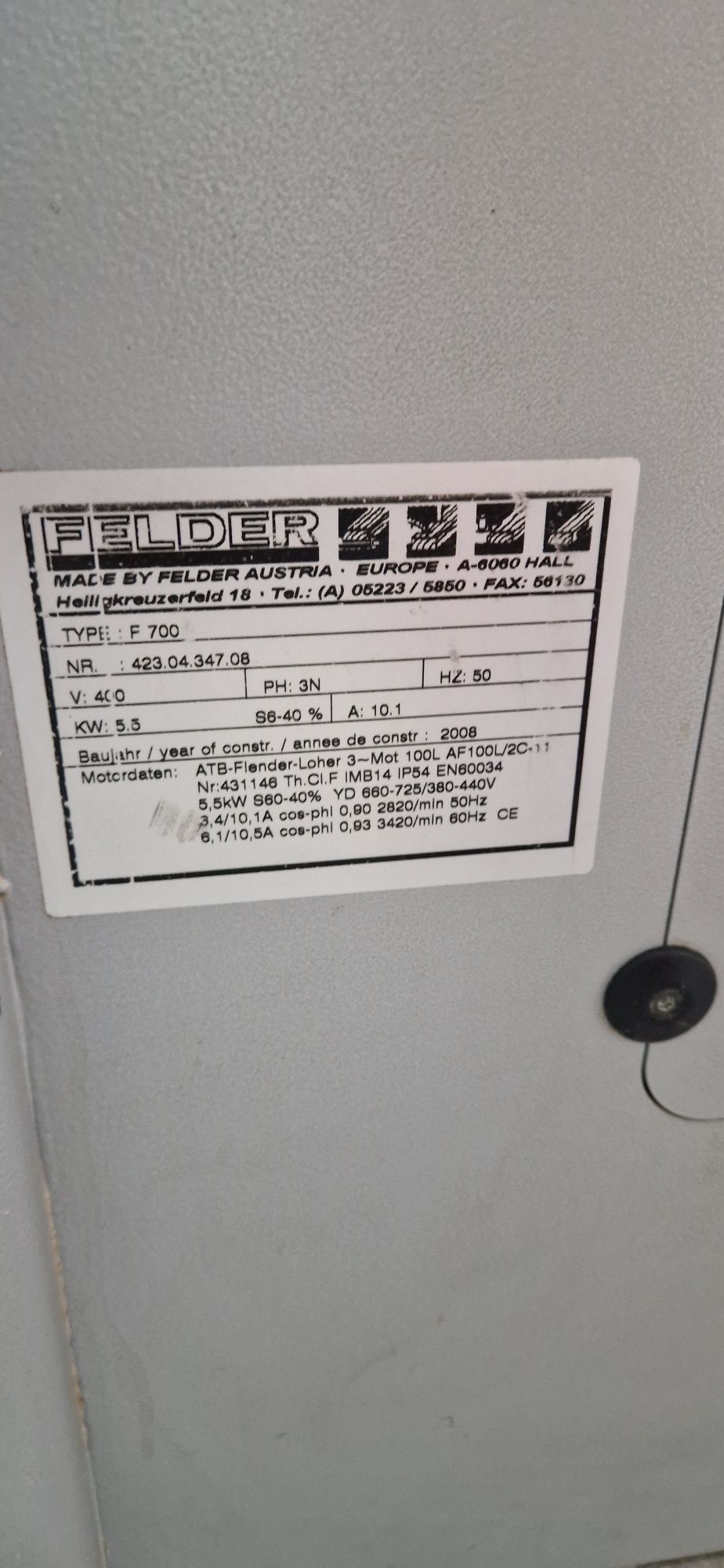 Frezarka dolnowrzecionowa Felder F700
