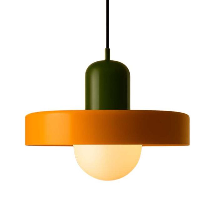 Lampa wisząca retro vintage - kolorowa pomarańczowa do salonu/jadalni