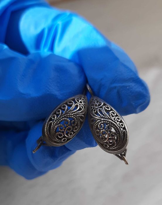 Серебряные серьги СССР