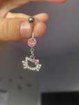 hello kitty kolczyk belly ring kot róźowo srebrny do pępka