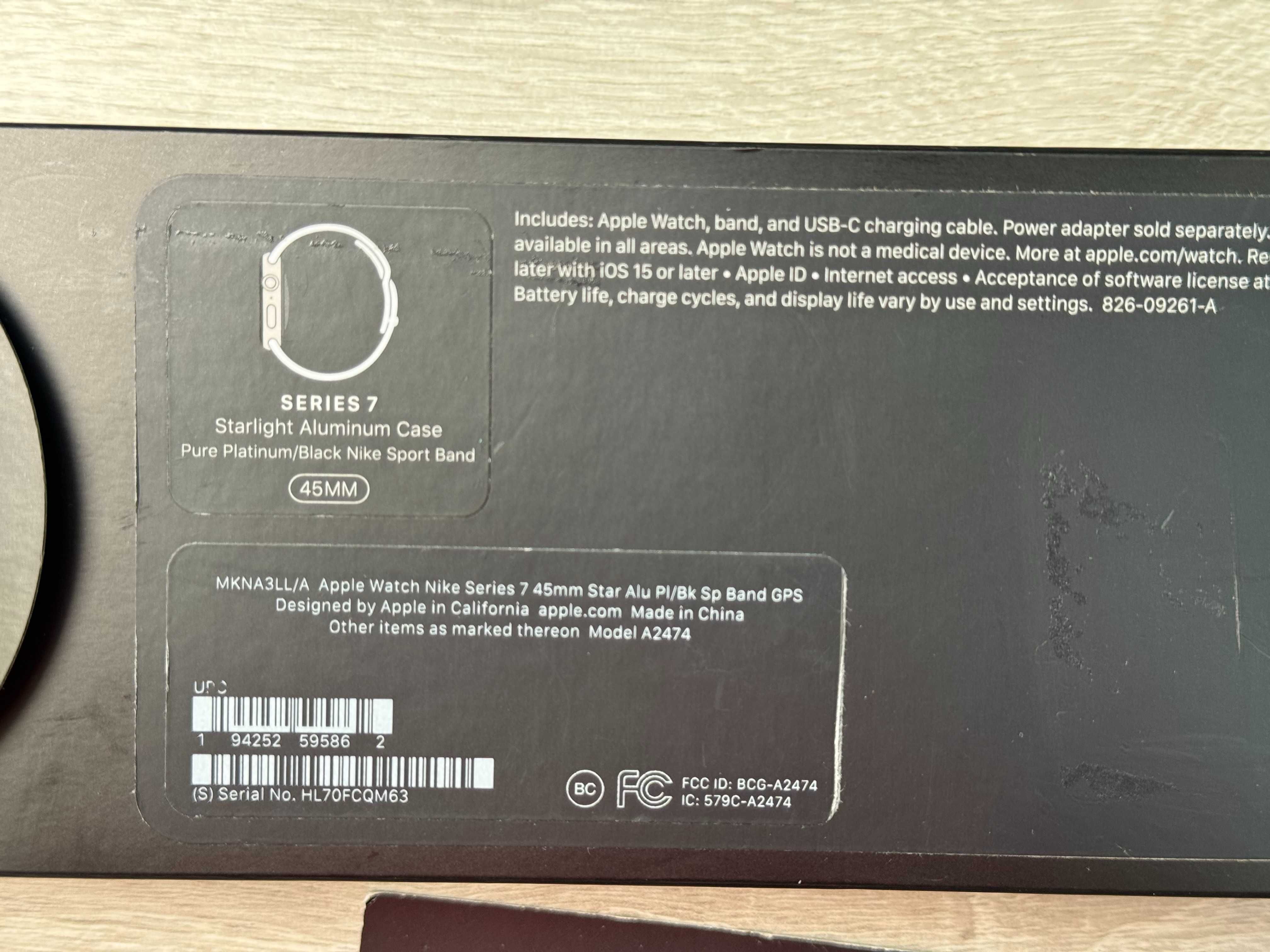Apple Watch Nike+ Series 7 45mm Starlight Pure Platinum/BlackНОВИЙ