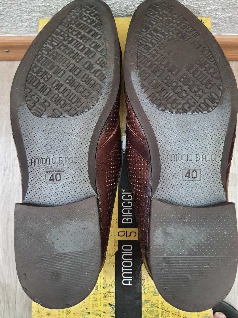 Чоловічі класичні літні туфлі ANTONIO BIAGGI коричневі шкіра 27см