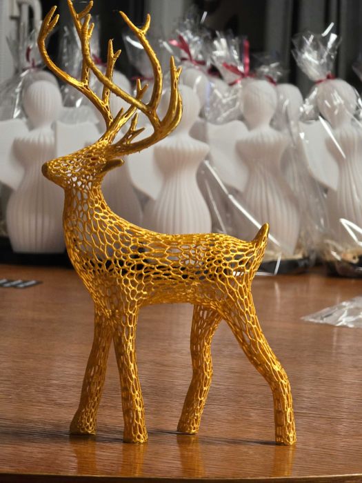Renifer Voronoi Złoty ozdoba świąteczna