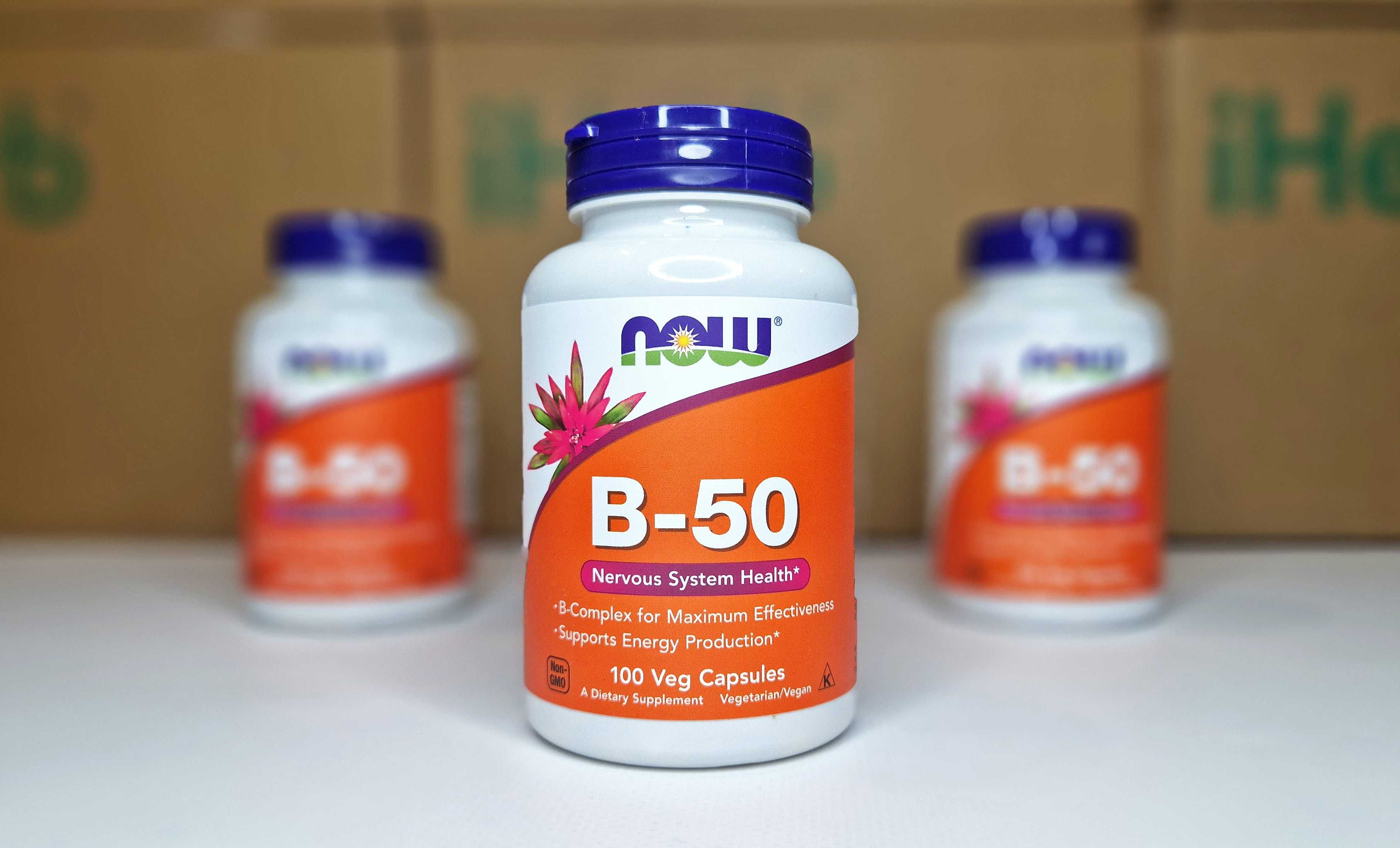NOW Foods, В-50, комплекс вітамінів групи B, 100 капсул. B-complex