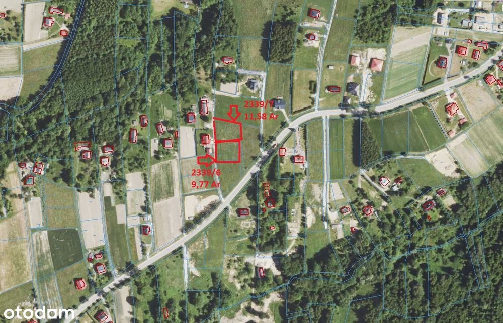 Do sprzedania dwie działki budowlane w Straszydlu: 11,58 Ar i 9,77 Ar