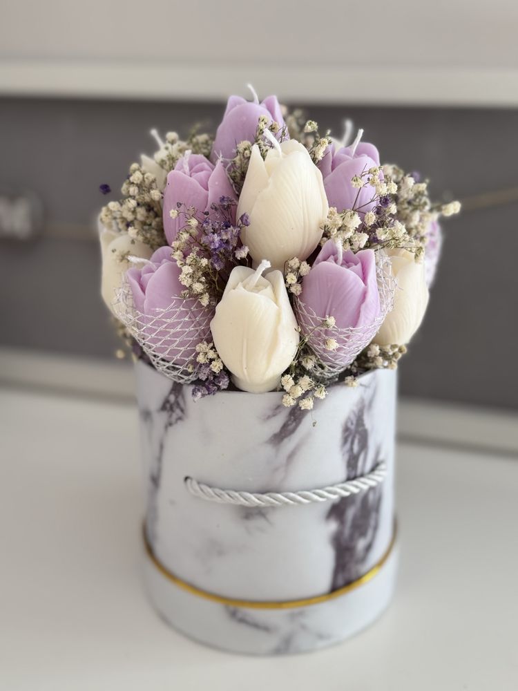 Luksusowy bukiet z świec sojowych / Candle Flower Box
