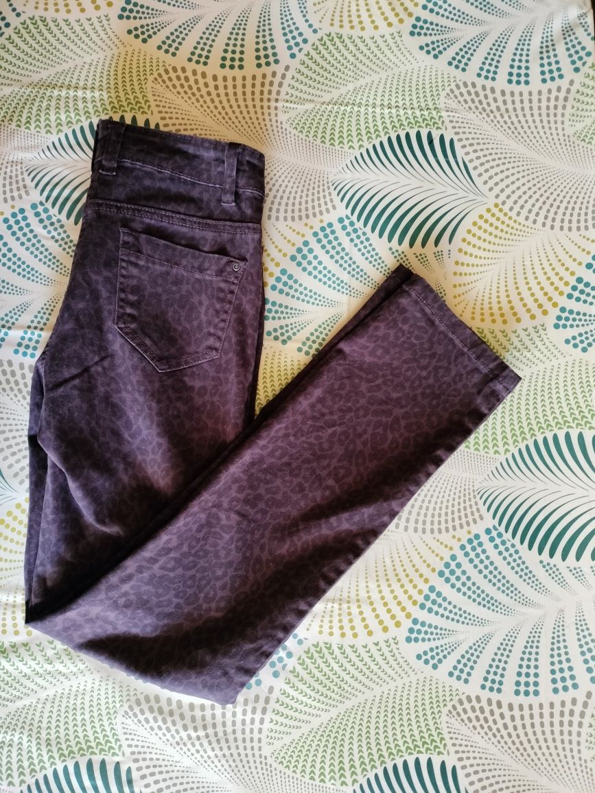 Spodnie jeans w panterkę damskie M.