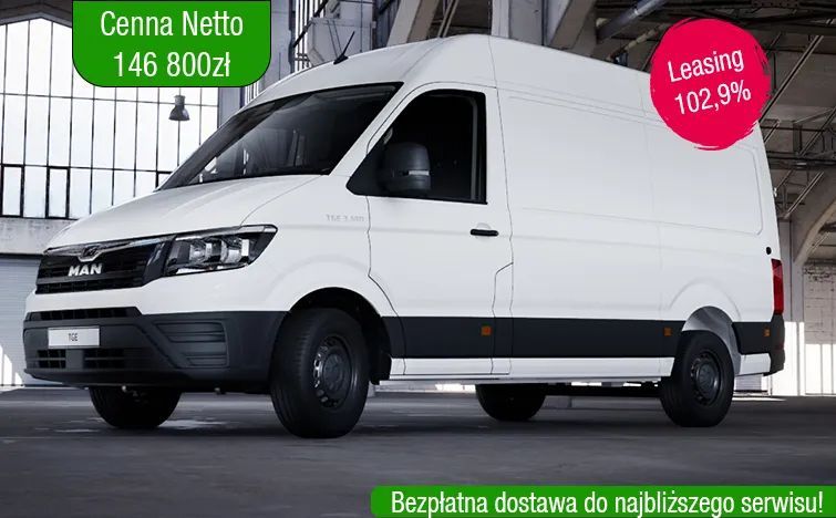 MAN TGE 3.140 4X2F SB  MAN Polska oferuje pojazdy dostawcze Next Level dostępne od ręki!