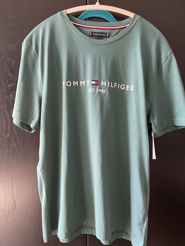 Nowa koszulka t-shirt Tommy Hilfiger butelkowa zieleń xl