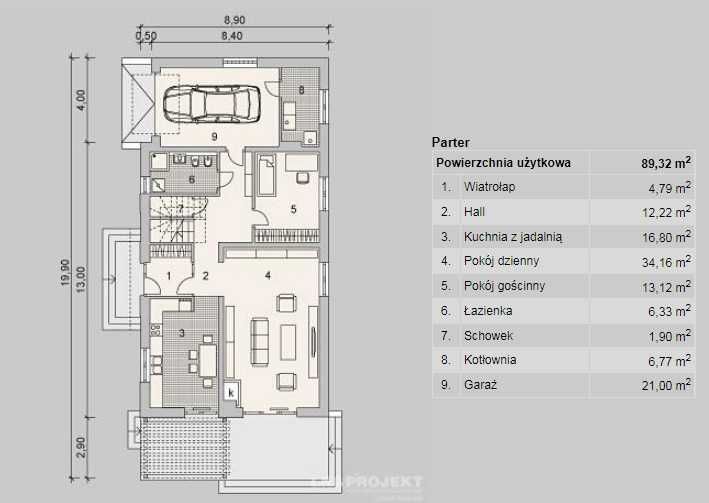 Projekt domu idealnego z użytkowym poddaszem i garażem - LK-911