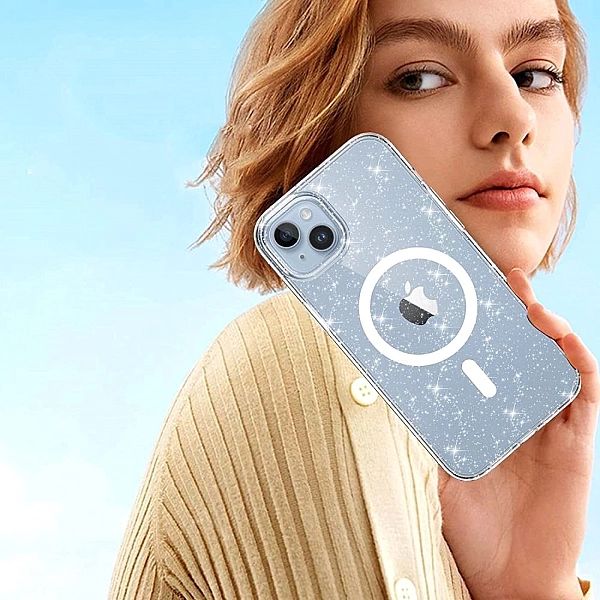 Tech-Protect Flexair Hybrid Magsafe Iphone 15 Pro Glitter Clear