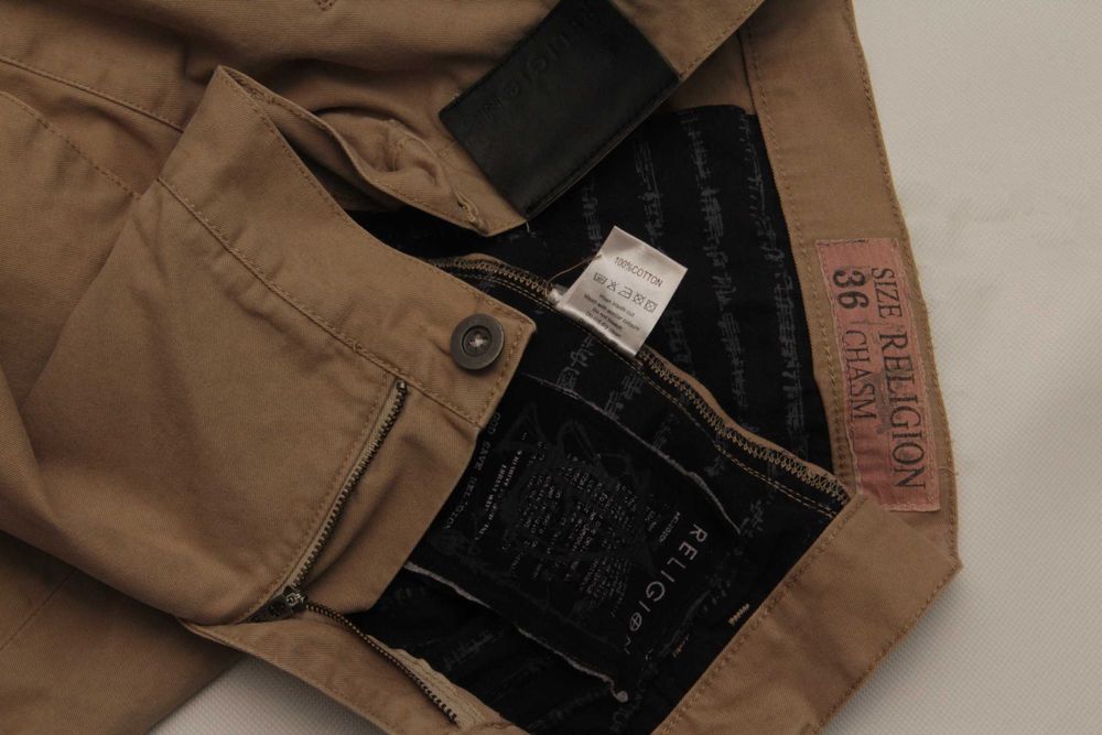 Religion London SHAZM 36 брюки чино бананы сложный крой