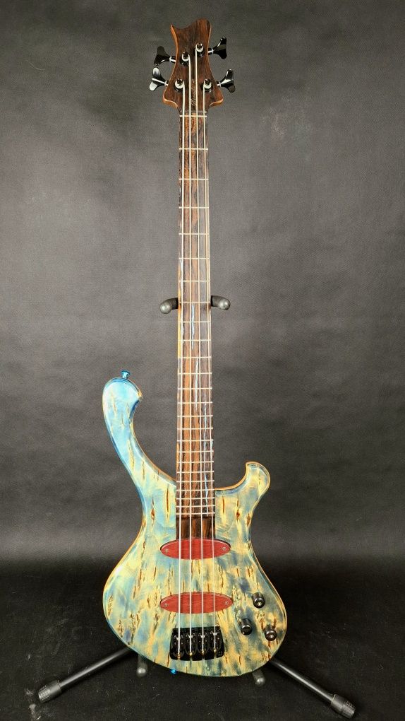 Gitara basowa Stradi Furya Blue lutnicza Custom