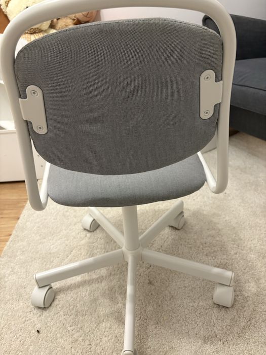 ORFJÄLL Dziecięce krzesło biurowe, biały/Vissle jasnoszary