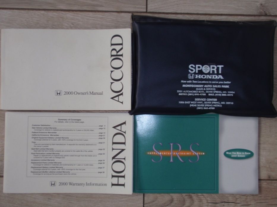 Książka Instrukcja obsługi Honda Accord Sport USA 2000r.