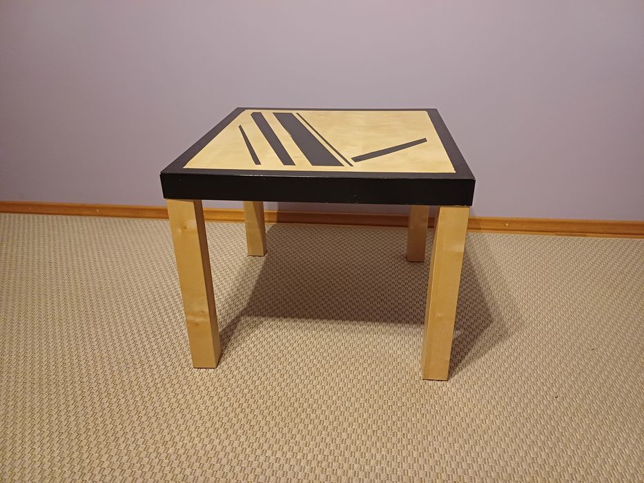 Stolik Ikea, stolik kawowy, oklejony ręcznie.