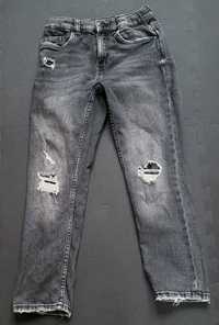 Czarne spodnie jeansowe  zara rozmiar:140cm