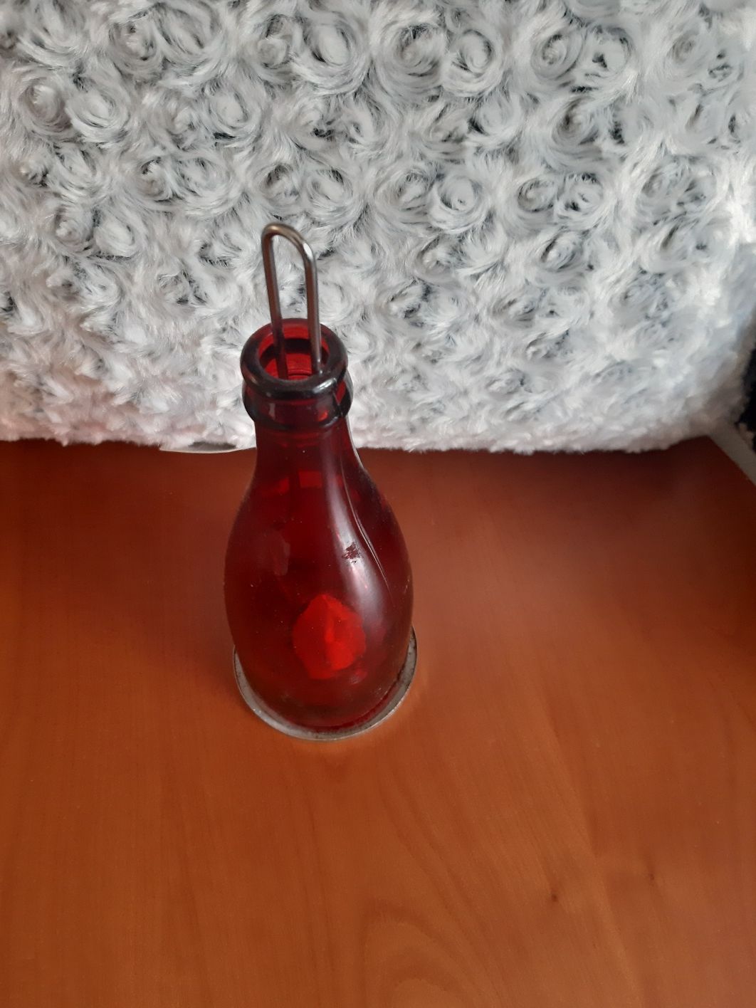 Butelka świecznik Prl vintage boho 23 cm
