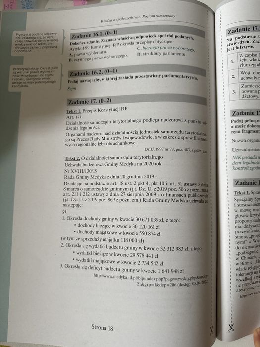 Zadania maturalne z odpowiedziami WOS OPERON do matury