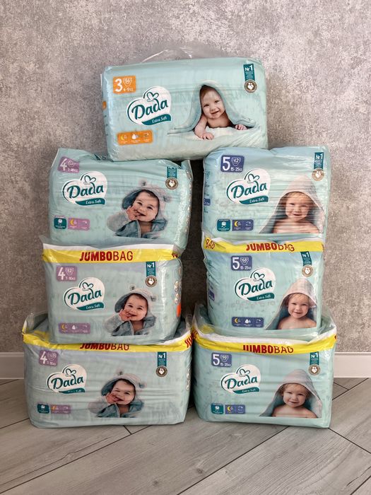 Памперси дада dada 3, 4,5,6 extra soft підгузники,підгузки,extra soft