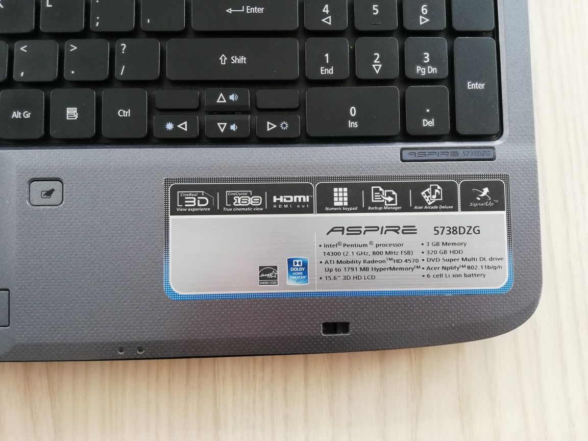 Laptop 3D Acer 5738dzg