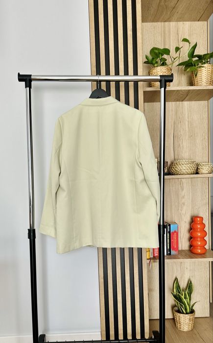 Wiskozowa marynarka pistacjowa oversize h&m L pudełkowa