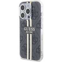 Etui Guess Iml 4G Gold Stripe Na Iphone 15 Pro Max - Czarne