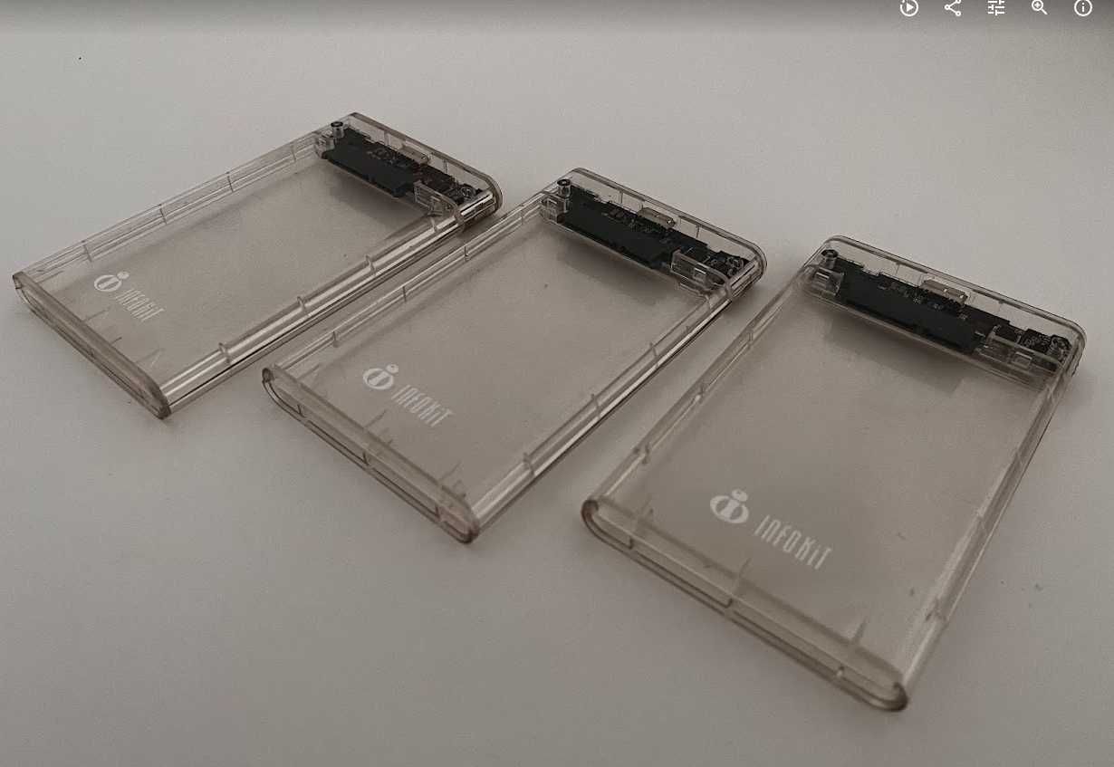 Conjunto de 3 Cases USB 3.0 para HDD/SSD de Notebook