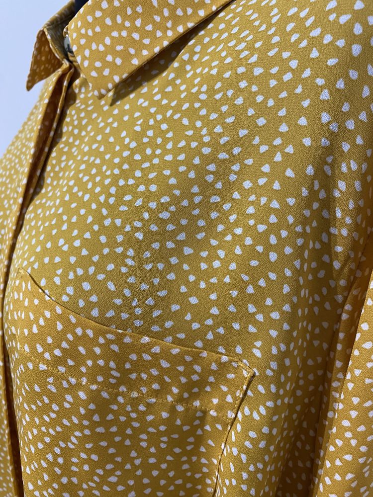 Piekna koszula miodowo musztardowa plus size