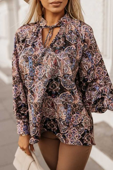 Bluzka koszulowa z wiązaniem wzór 36 S