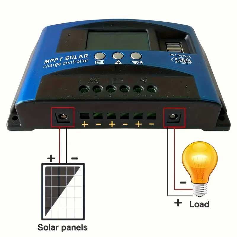 Controlador Solar 100A 90A 80A 70A 60A 50A 40A 30A 20A 10A 12V 24V