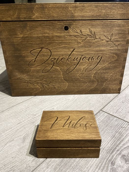 Pudełko drewniane na obrączki i koperty