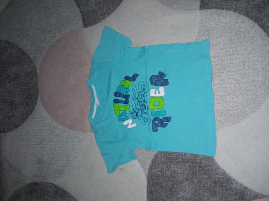 Niebieska bluzka t-shirt z motorem Coccodrillo 122