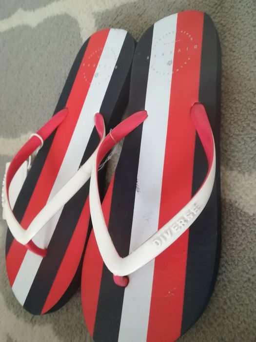Nowe klapki damskie letnie japonki w paski Diverse rozmiar 37