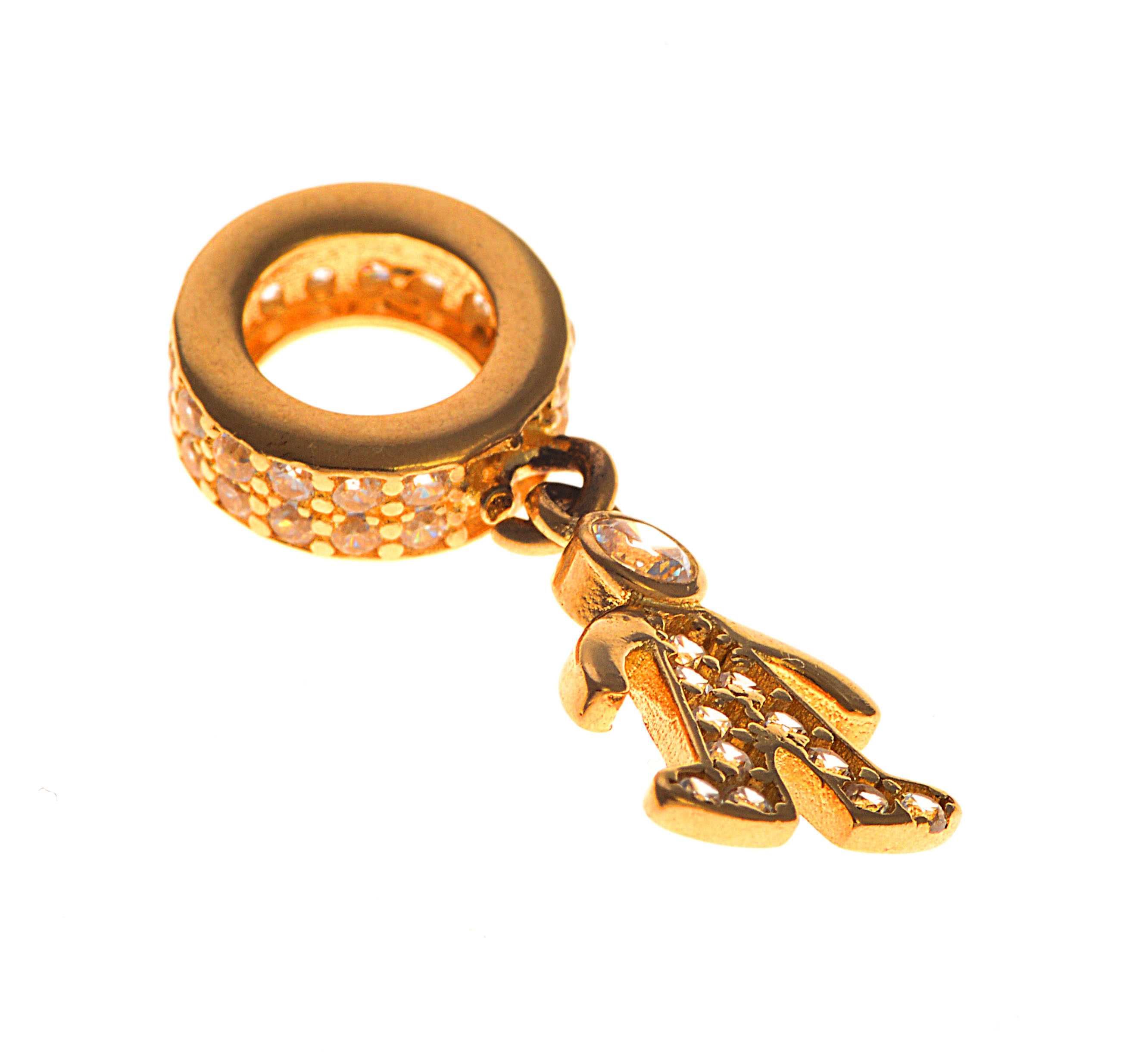 Złota przywieszka charms pajacyk 31122