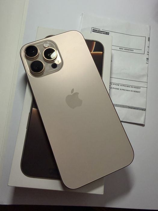 iphone 16 pro max titanium desert 256gb / idealny / Media Expert FV!!